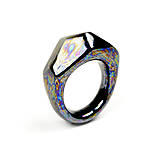 Prstene - Prsteň šedočierny Krystalix / perleťový vzhľad - 7996542_