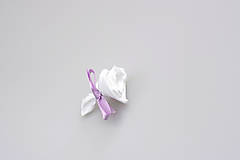 Svadobné pierka - Pierko biele ruža (bielo-fialové) - 7997996_