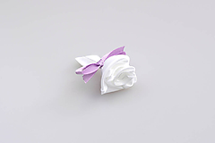 Svadobné pierka - Pierko biele ruža (bielo-fialové) - 7997997_
