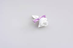 Svadobné pierka - Pierko biele ruža (bielo-fialové) - 7997998_