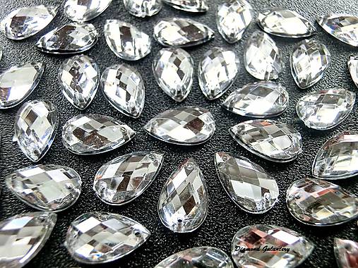 Galantéria - Ozdobné kamienky našívacie 8x13 mm - Crystal - 8002200_