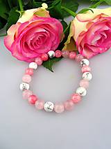 Náramky - ruženín magnezit jadeit náramok z ružového kríčka - 8007360_