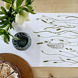 Úžitkový textil - Štóla na stôl - ručne kreslená - trávy - 8006974_