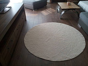 Úžitkový textil - Okrúhly koberec - 100 % bavlna - priemer 150 cm - 8011787_