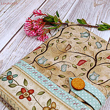 Úžitkový textil - Obal na knihu - Něžné ptačí pípání ♥ - 8015317_