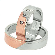 Prstene - Obrúčky z bielo - ružového zlata s briliantmi - 8019716_