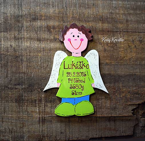Tabuľky - anjelik ....s údajmi o narodení - 8024832_