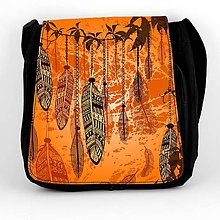 Iné tašky - Taška na plece pierka v oranžovom 04 - 8028122_