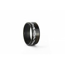 Prstene - Drevený prsteň JURING Eben & Striebro - 8024522_