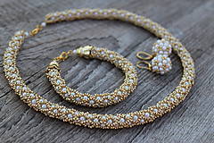 Sady šperkov - súprava bielo-zlatá - 8028761_