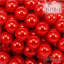 Korálky - Voskované perly - ESTRELA - červená 12985 (č.26) - 8029789_