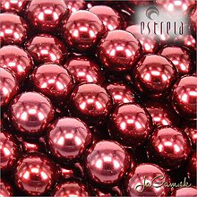 Korálky - Voskované perly - ESTRELA - červená vínová 12997 (č.10) - 8029856_