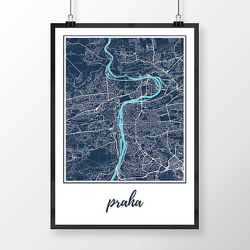 Obrazy - PRAHA, klasická, tmavomodrá - 8031192_