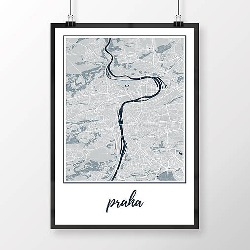 Obrazy - PRAHA, klasická, svetlomodrá - 8031232_