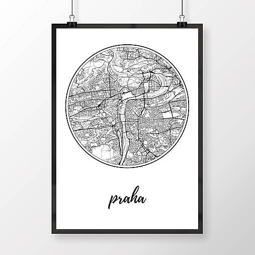 Obrazy - PRAHA, okrúhla, biela - 8031253_