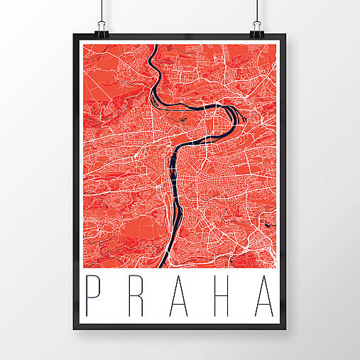 Obrazy - PRAHA, moderná, červená - 8031330_