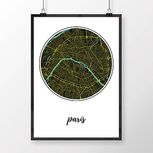 Obrazy - PARÍŽ, okrúhly, čierny - 8031398_