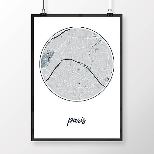 Obrazy - PARÍŽ, okrúhly, svetlomodrý - 8031495_