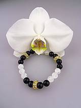 čarovná orchidea -luxusný náramok ónyx krištál