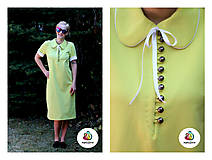Šaty - Limetkové šaty s gombičkami VÝPREDAJ  - 8039386_