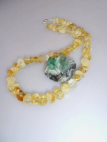 Náhrdelníky - citrín náhrdelník - slnečné lúče - 8045184_