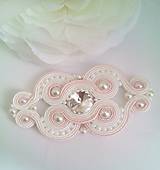 Iné šperky - Šujtáš aplikácia na svadobné šaty - "Norah"  - ružovo biela - 8044302_