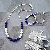 Sady šperkov - Set silikónového náhrdelníku a náramku "Navy" - 8045255_
