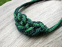 Náhrdelníky - Uzlový náhrdelník z troch šnúr (zelený hrubší č. 1969) - 8045553_