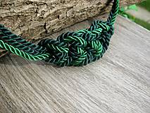 Náhrdelníky - Uzlový náhrdelník z troch šnúr (zelený hrubší č. 1969) - 8045557_