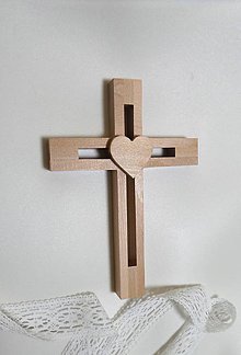 Dekorácie - Krížik drevený - kríž - 8047225_