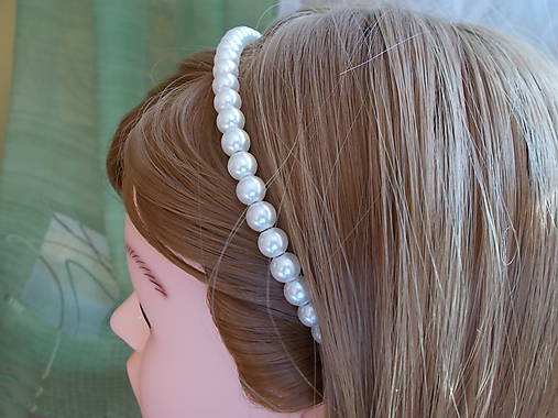 Ozdoby do vlasov - Perličková čelenka - 8050634_