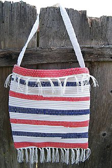 Iné tašky - Tkaná taška bielo-modro-červená - 8047591_