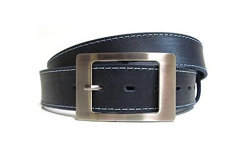 Opasky - Modrý kožený opasok - 8053761_