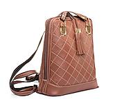 Batohy - Luxusný kožený ruksak z pravej hovädzej kože so strapcami v horčicovej farbe - 8052520_