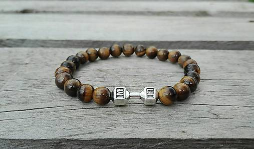 Pánske šperky - Náramok s činkou - Tigrie oko - 8055028_