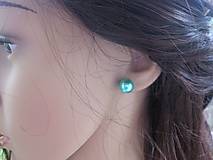 Náušnice - Perly - napichovačky 10mm (Mentolovo zelené perly - napichovačky č.804) - 8055924_
