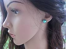 Náušnice - Perly - napichovačky 10mm (Mentolovo zelené perly - napichovačky č.804) - 8055925_