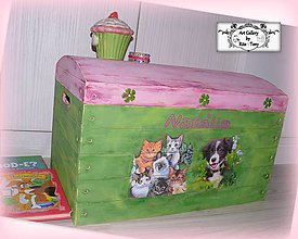 Nábytok - Truhlica na hračky "Cats&dogs" - 8056492_