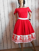 Šaty - Floral Folk " Červené ľudové " šaty - 8060613_