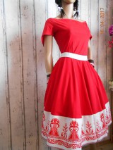 Šaty - Floral Folk " Červené ľudové " šaty - 8060670_