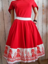 Šaty - Floral Folk " Červené ľudové " šaty - 8060675_