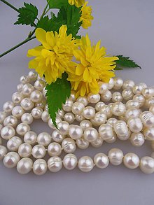 Minerály - perly 9-10mm, riečne perly, perly korálky - 8060135_