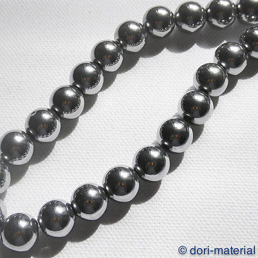 Minerály - strieborný hematit, 12 mm - 8068784_