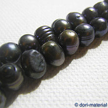 Minerály - tmavosivé riečne perly, 5 x 7 mm - 8068802_