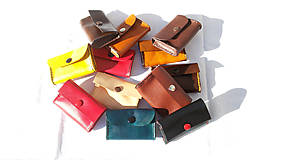 Peňaženky - Malá kožená peňaženka na drobné - 8066030_