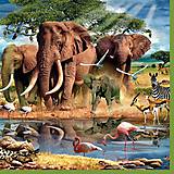 Servítka Slony a zvieratá 4ks (S50)