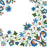 Servítka Výšivka modré kvety folk 4ks (S324)