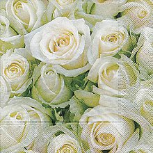 Papier - Servítka Žlto - biele ruže 4ks (S28) - 8068755_