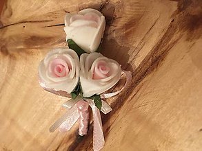 Svadobné pierka - svadobné pierko ružovo-biele ruže - 8071933_