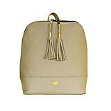 Batohy - Štýlový dámsky kožený ruksak z prírodnej kože v bežovej farbe - 8072037_